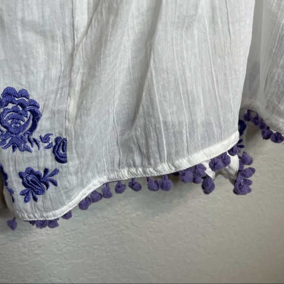 ASOS Wolf & Whistle Purple Embroidered Romper Cover Up Summer Size 10 - Picture 7 of 10